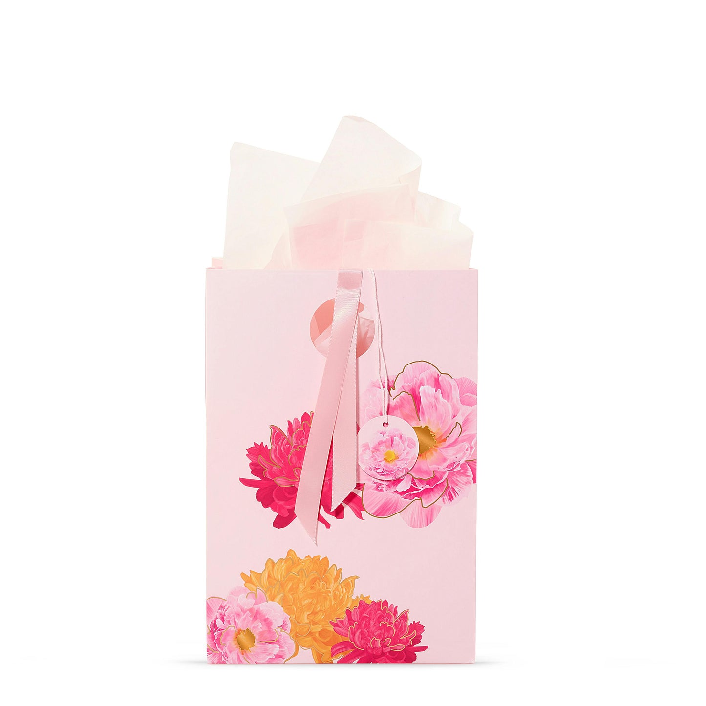 Pink Peony Floral Gift Bag (S2FF6)
