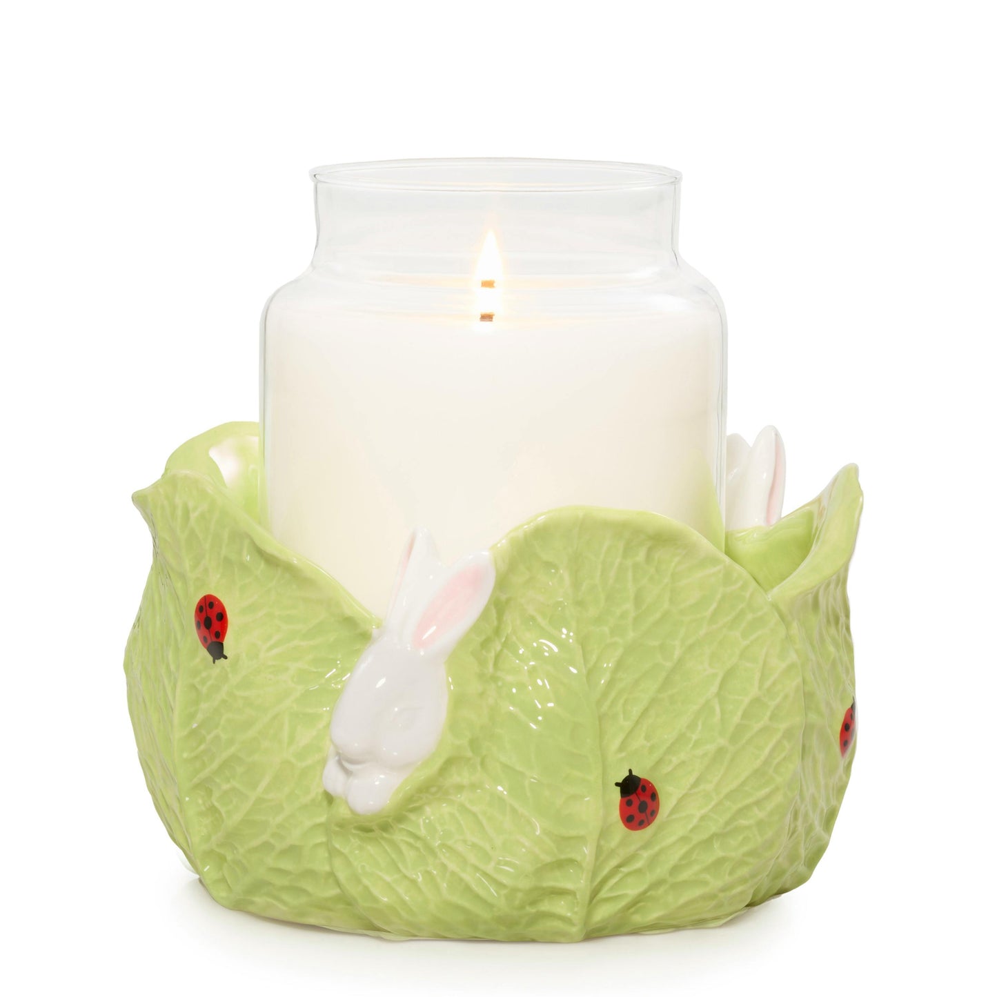 Ceramic Easter Bunny Jar Candle Holder (S2Q99)